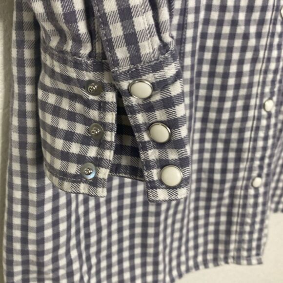 LEVI’S Women’s Western Pearl Snaps Checkered Shirt Dress Size S - Picture 4 of 12